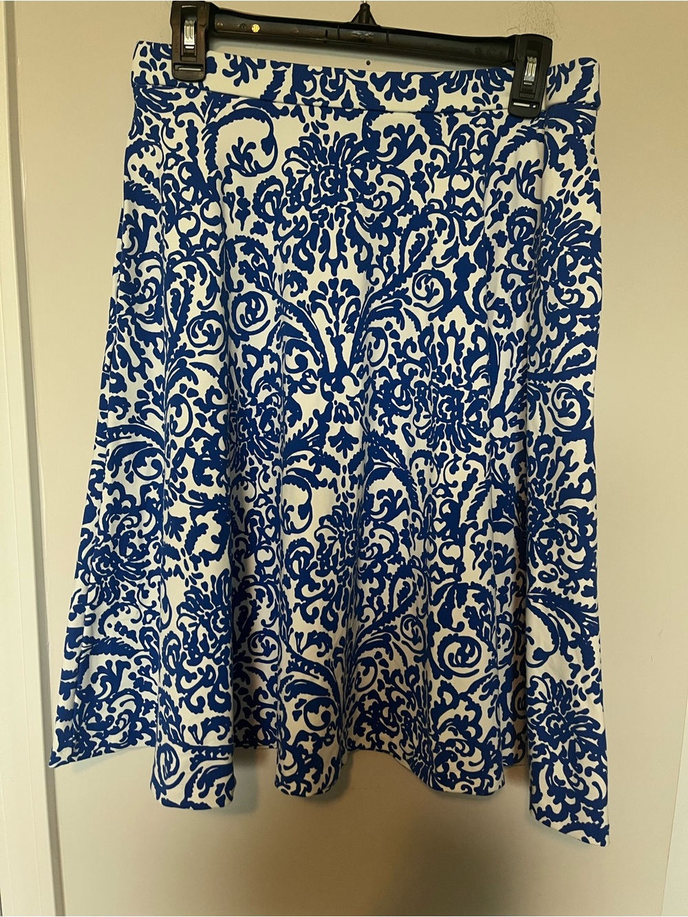 Adrienne Vittadini Blue and White Circle Skirt